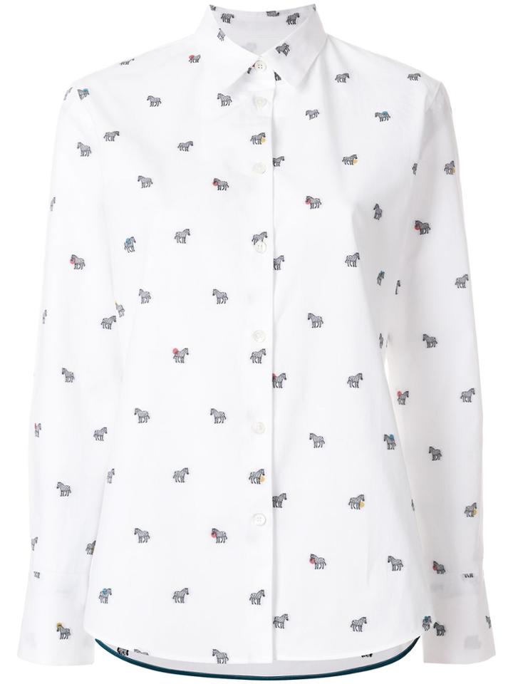 Ps By Paul Smith Embroidered Zebra Shirt - White