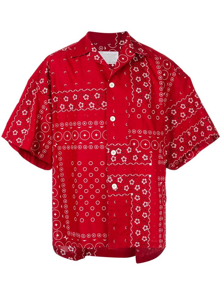 Kolor Western Pattern Bowling Shirt - Red