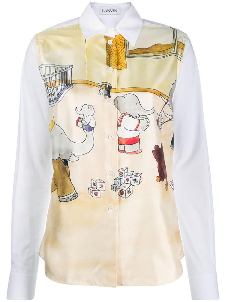 Lanvin Babar The Elephant Print Shirt - White