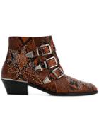 Chloé Susanna Python Ankle Boots - Brown