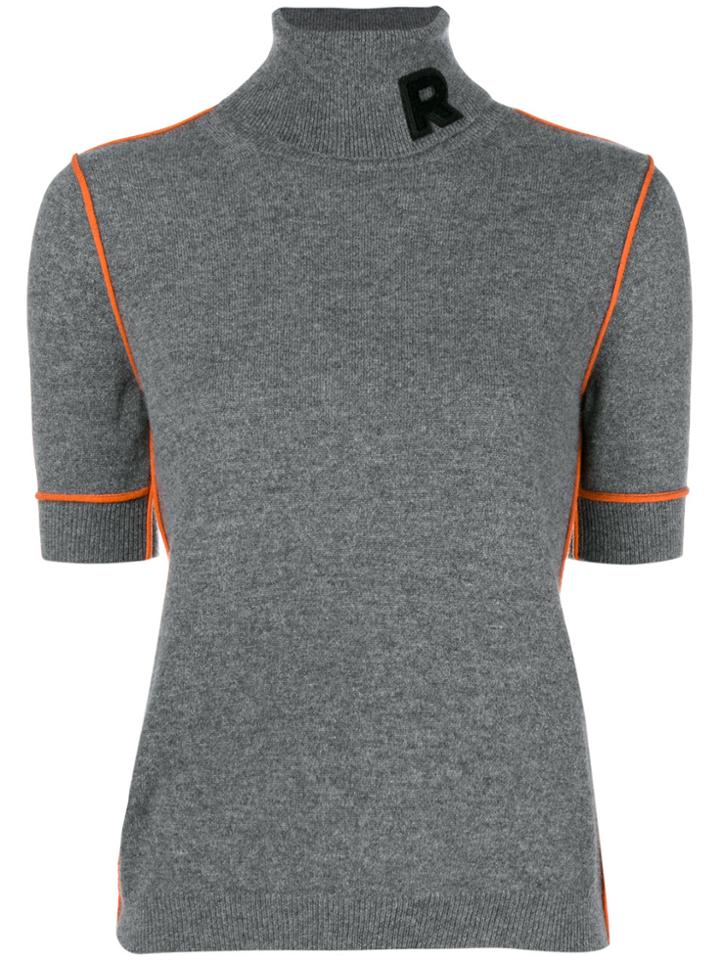 Rochas Roll Neck Logo Sweater - Grey