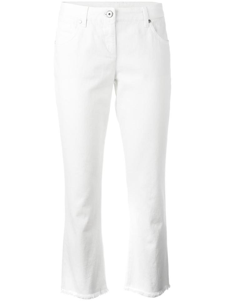 Brunello Cucinelli Cropped Jeans, Women's, Size: 42, White, Cotton/spandex/elastane