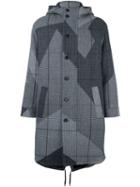 Neil Barrett Checked Parka, Men's, Size: 48, Grey, Cotton/polyamide/polyester/virgin Wool