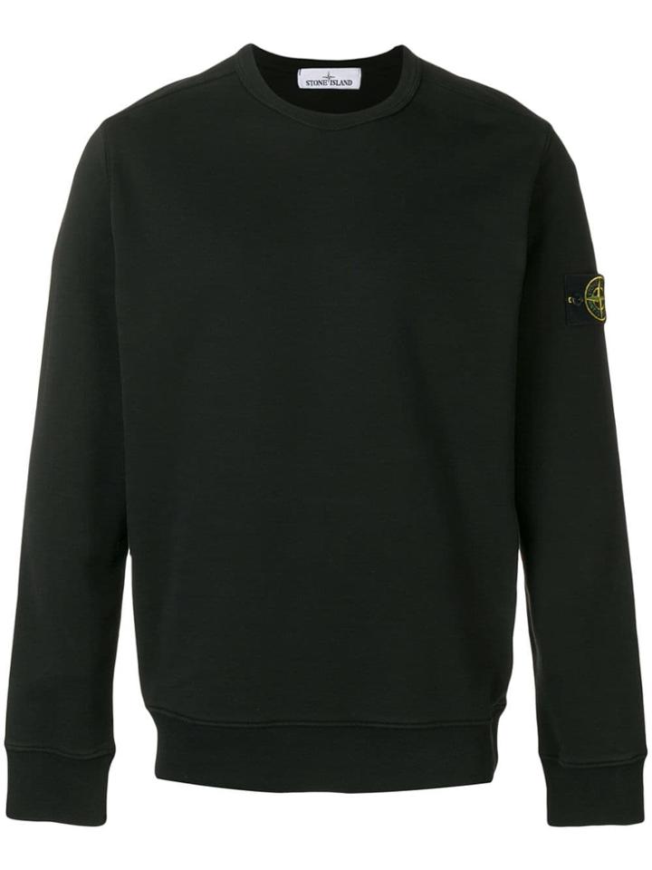 Stone Island Detachable Logo Sweatshirt - Black
