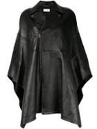 Saint Laurent Biker-style Poncho Jacket - Black