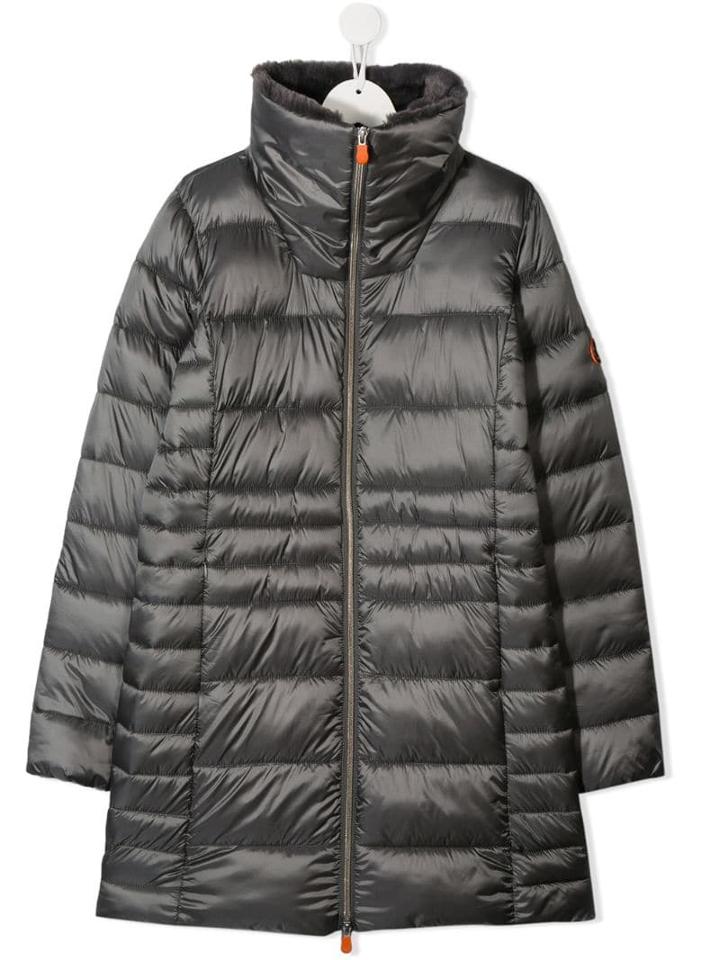 Save The Duck Kids Teen Padded Ribbed Coat - Grey