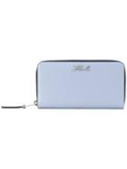 Karl Lagerfeld K/signature Zip Around Wallet - Blue