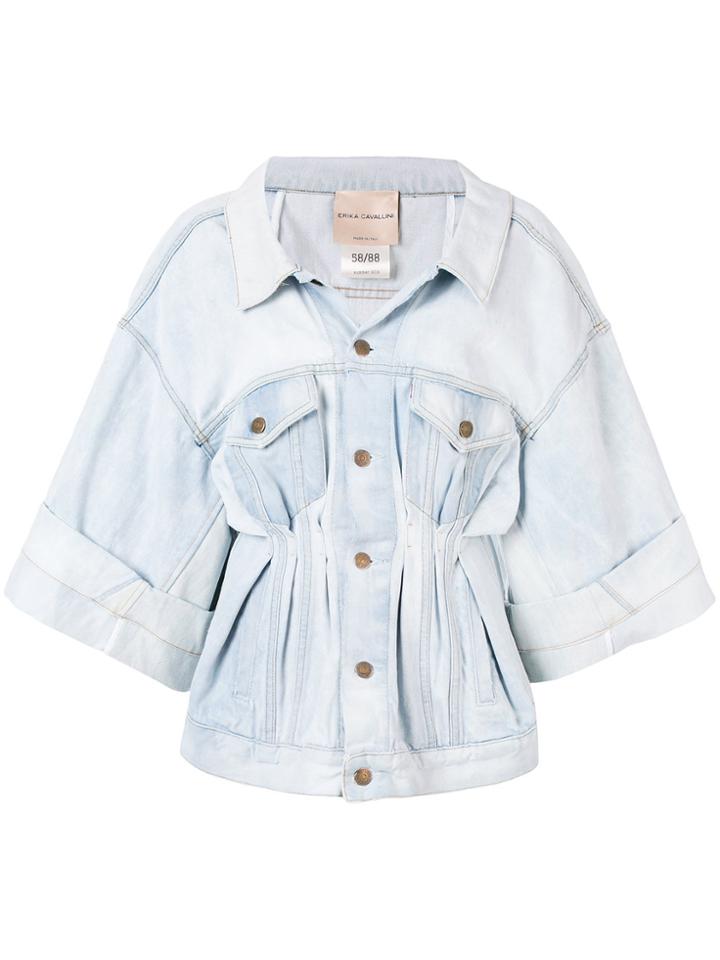 Erika Cavallini Asymmetric Front Denim Jacket - Blue
