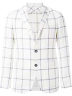 Tagliatore Checked Blazer, Men's, Size: 54, Nude/neutrals, Linen/flax/cupro/virgin Wool