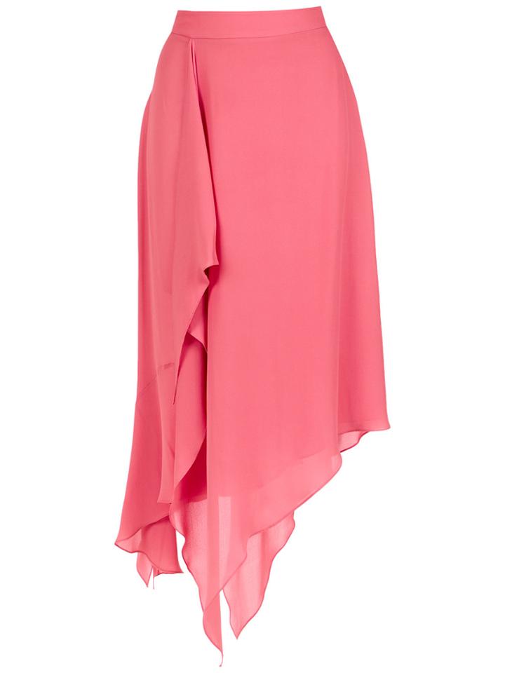 Giuliana Romanno Silk Midi Skirt - Pink & Purple