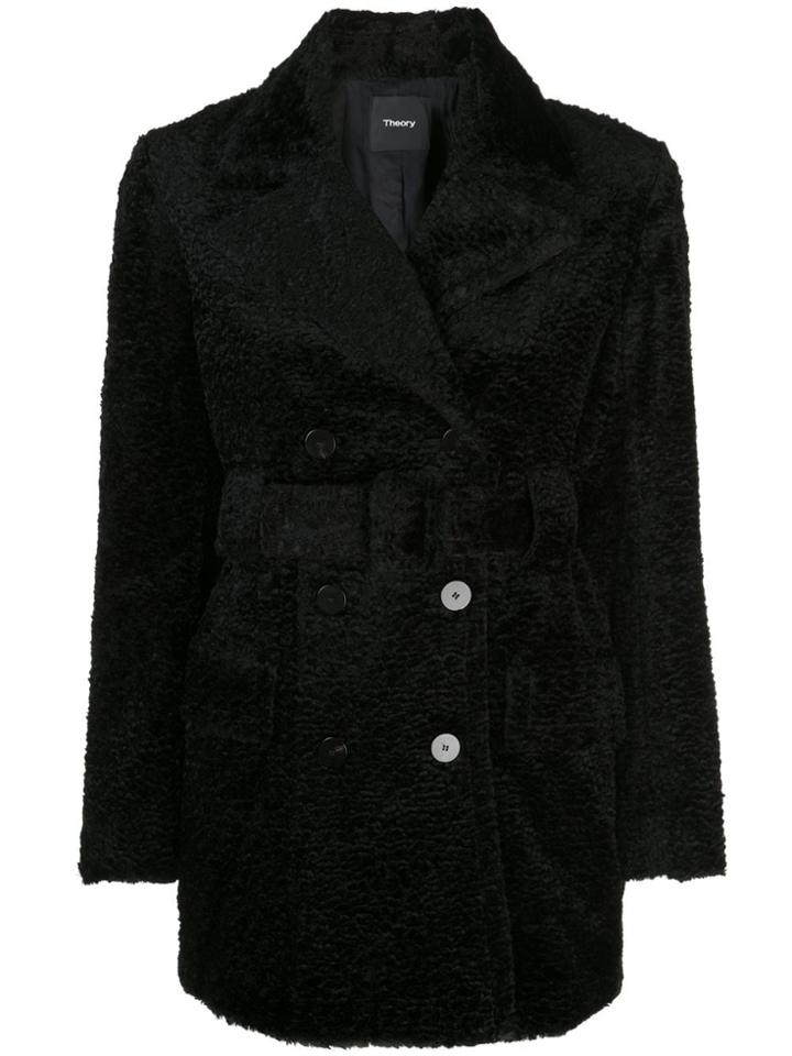 Theory Soft-knit Peacoat - Black