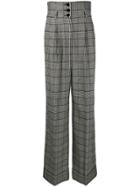 Dolce & Gabbana Prince Of Wales High-waisted Trousers - Black