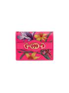 Gucci Flora Print Supreme Canvas Card Case - Pink