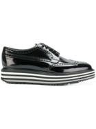 Prada Lace-up Platform Shoes - Black