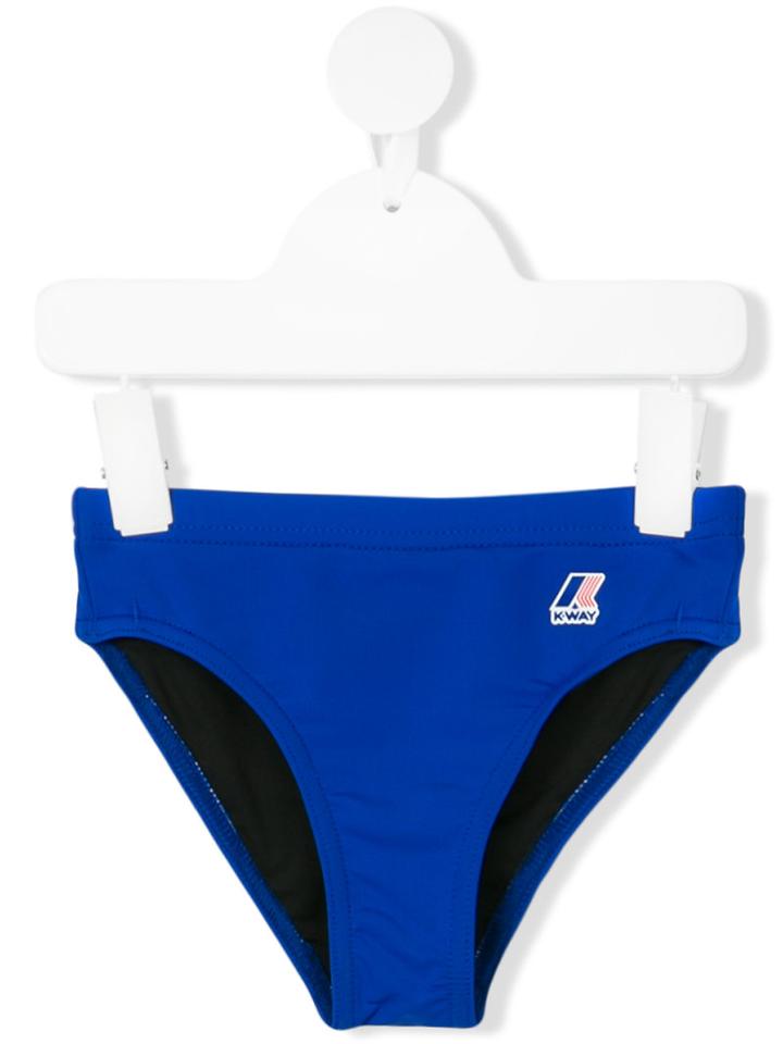 K Way Kids - Logo Print Swimming Trunks - Kids - Polyamide/polyester/spandex/elastane - 10 Yrs, Blue
