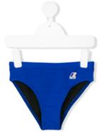 K Way Kids - Logo Print Swimming Trunks - Kids - Polyamide/polyester/spandex/elastane - 10 Yrs, Blue