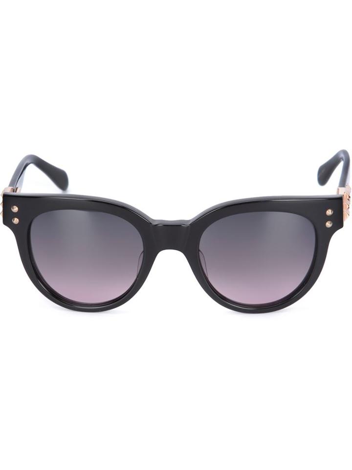 Sama Eyewear Loree Rodkin X Sama 'kelly' Sunglasses, Adult Unisex, Black, Plastic/24kt Gold/acetate