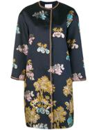 Peter Pilotto Metallic Jacquard Coat - Blue
