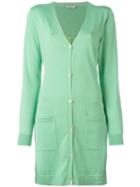 P.a.r.o.s.h. Safira Pleated Long Cardigan, Women's, Size: Medium, Green, Silk/spandex/elastane
