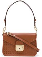 Longchamp Perforated Detail Shoulder Bag - Brown