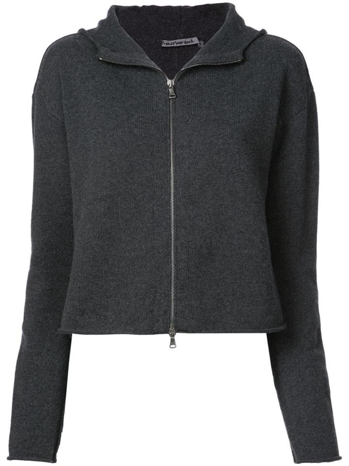 Transit Knitted Cropped Hoodie - Grey