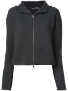 Transit Knitted Cropped Hoodie - Grey