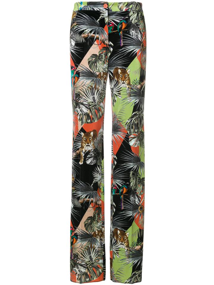 Blugirl Jungle Print Flare Trousers - Multicolour