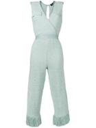 Elisabetta Franchi Fringe Detail Jumpsuit - Blue
