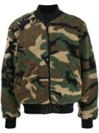 Alpha Industries Camouflage Faux-shearling Bomber Jacket - Green