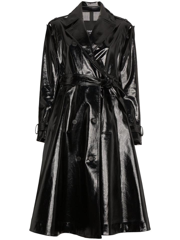 Calvin Klein 205w39nyc Vinyl Trench Coat - Black