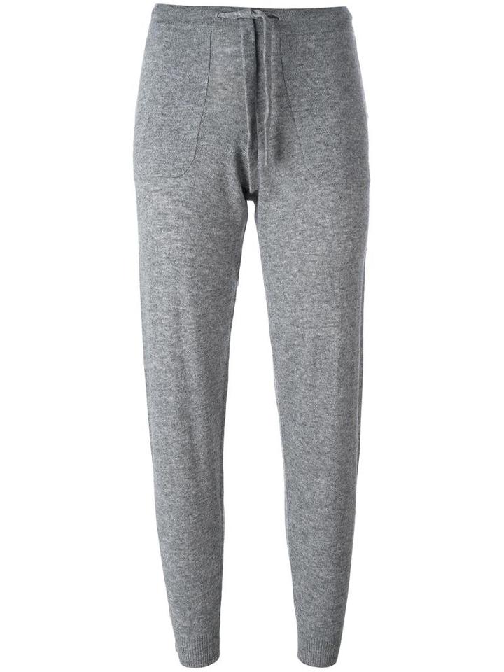 Allude Drawstring Track Pants, Women's, Size: Xs, Grey, Cashmere/virgin Wool