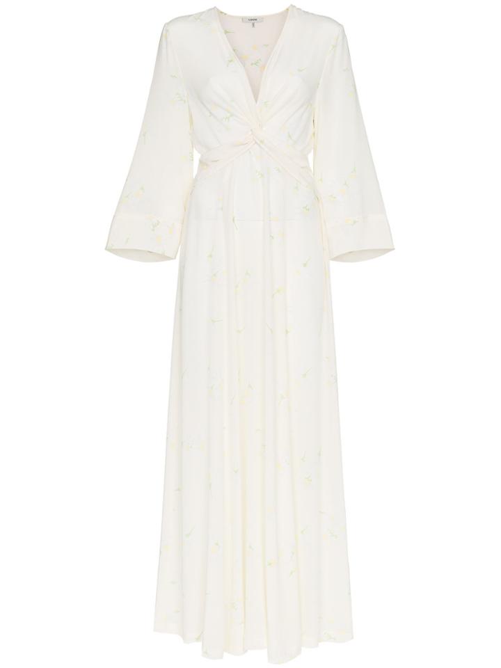 Ganni Twist Detail Silk Maxi Dress - Nude & Neutrals