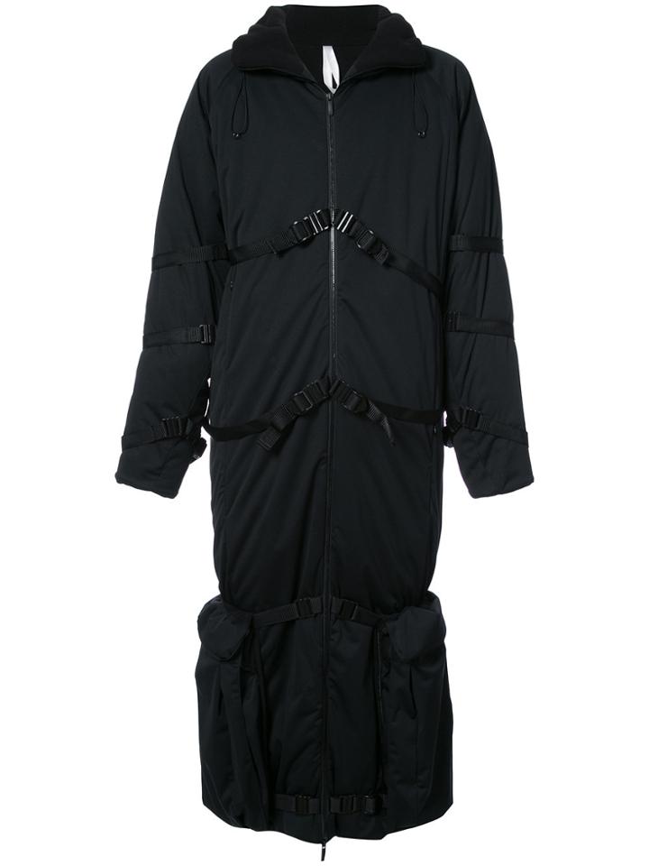 Cottweiler Belt Detail Padded Coat - Black