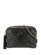 Chanel Pre-owned V Stitch Tassel Chain Bag - Black