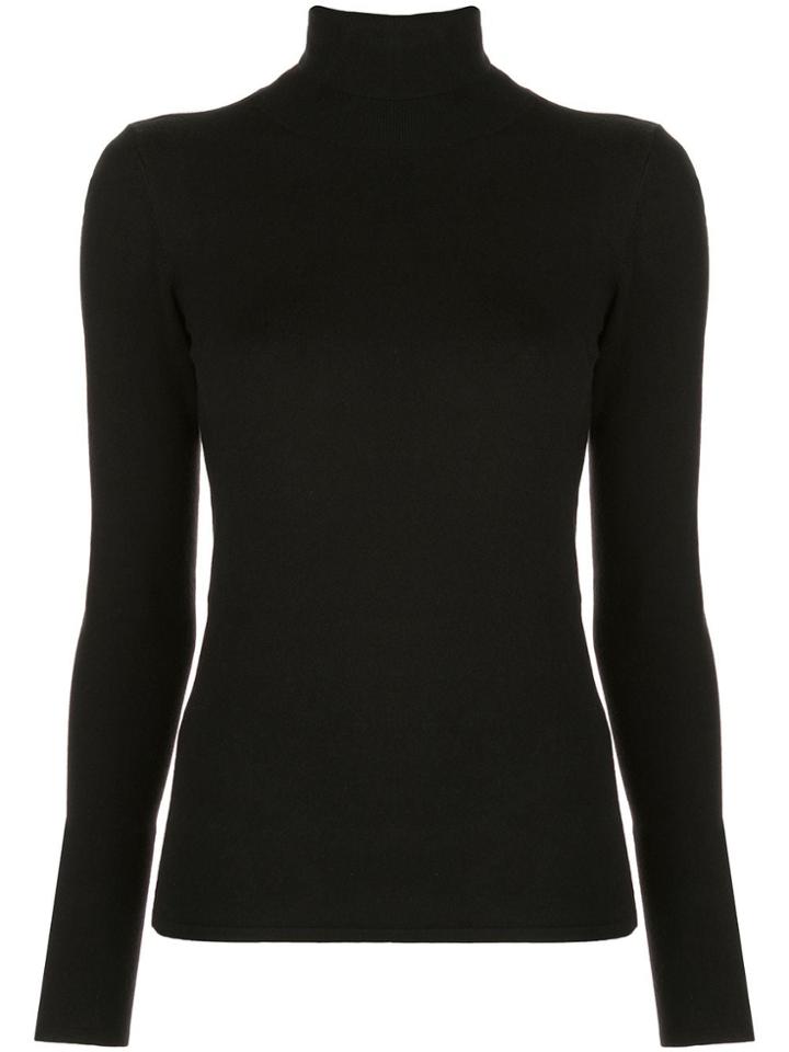 Alexis Roll Neck Knit Top - Black