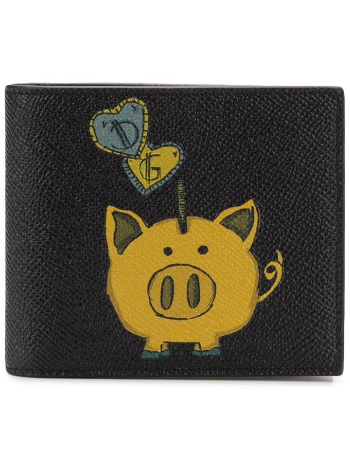 Dolce & Gabbana Pig Print Wallet - Black