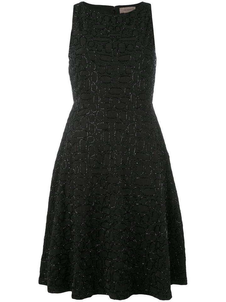 Tony Cohen - Embroidered Shift Dress - Women - Polyester - 36, Black, Polyester