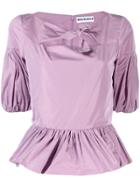 Molly Goddard Keyhole Ruched Blouse - Purple