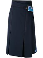 Prada Wrap Skirt, Women's, Size: 42, Blue, Polyester/viscose