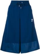 Adidas - Wide Leg Culotte Shorts - Women - Polyester - 40, Blue, Polyester