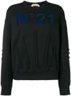 No21 Piped Details Logo Sweater - Black