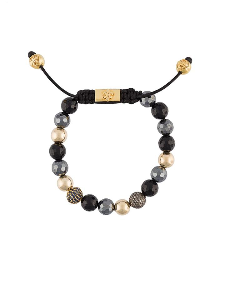 Nialaya Jewelry Beaded Diamond And Sapphire Bracelet - Black