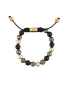 Nialaya Jewelry Beaded Diamond And Sapphire Bracelet - Black