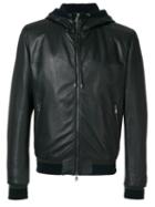 Dolce & Gabbana - Leather Hooded Jacket - Men - Lamb Skin/polyamide/polyester/virgin Wool - 50, Black, Lamb Skin/polyamide/polyester/virgin Wool