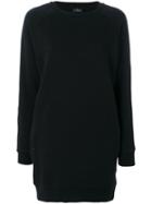 Marcelo Burlon County Of Milan - Longline Branded Sweatshirt - Women - Cotton/polyester - S, Black, Cotton/polyester
