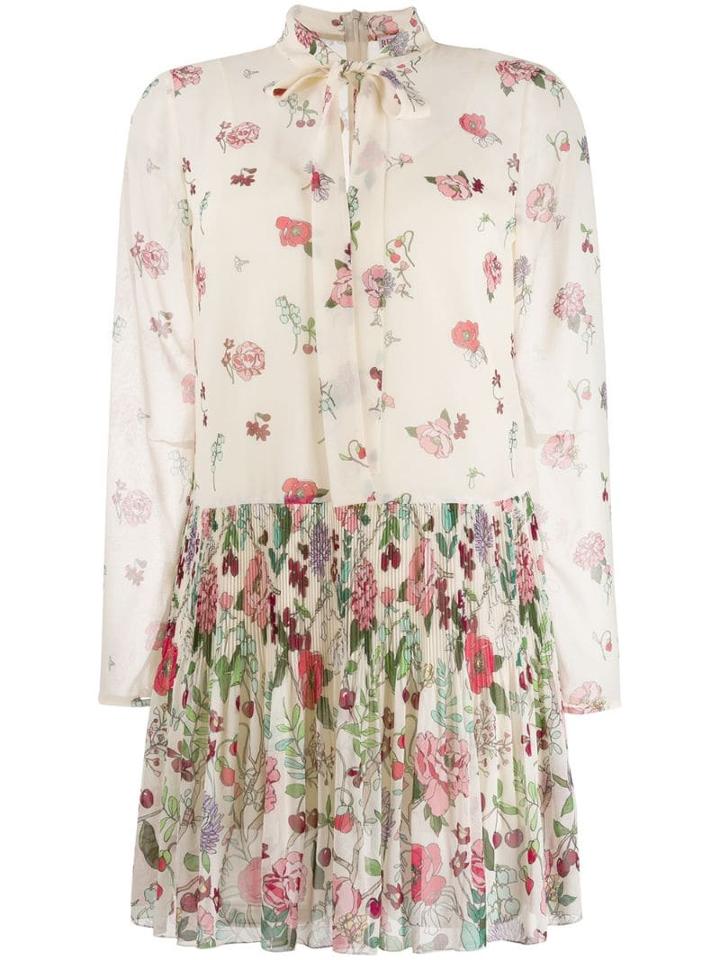 Red Valentino Cherry Blossom Printed Dress - Neutrals