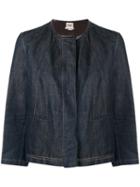 Hermès Pre-owned Collarless Denim Jacket - Blue