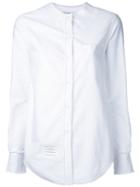 Thom Browne Band Collar Shirt, Women's, Size: 40, White, Cotton