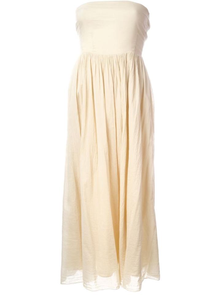 Forte Forte Long Strapless Dress, Women's, Size: Ii, Nude/neutrals, Cotton/silk