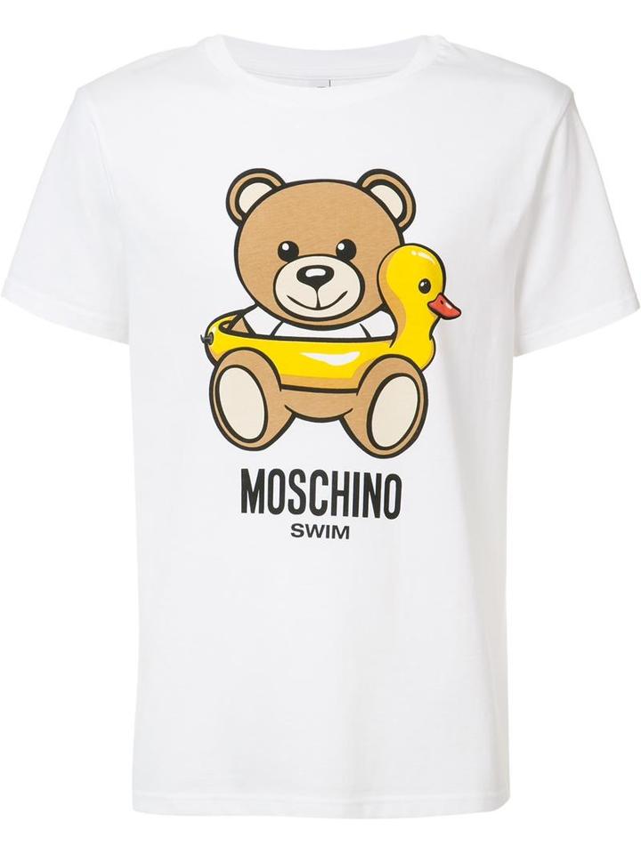 Moschino Teddy And Duck T-shirt, Men's, Size: Xl, White, Cotton
